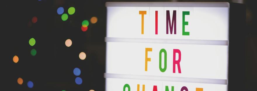 time for change sign with led light